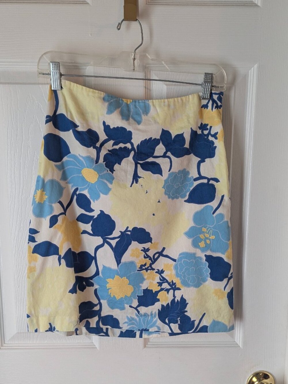 Anne Taylor blue white and yellow floral skirt -4 P